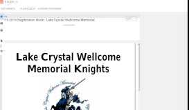 
							         2015-2016 Registration Book - Lake Crystal Wellcome Memorial								  
							    