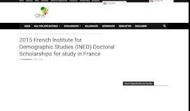 
							         2015 French Institute for Demographic Studies (INED) Doctoral ...								  
							    