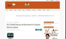 
							         2017 ECOWAS Massive Job Recruitment For Graduate And Non ...								  
							    