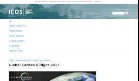 
							         2017 Global Carbon Budget | Carbon Portal								  
							    