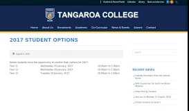 
							         2017 STUDENT OPTIONS - Tangaroa College								  
							    