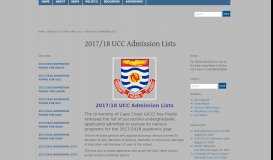 
							         2017/18 UCC Admission Lists « XPRESS PORTAL								  
							    
