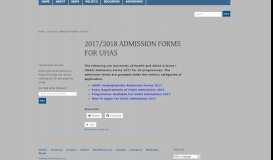 
							         2017/2018 ADMISSION FORMS FOR UHAS « XPRESS PORTAL								  
							    