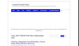 
							         2017/2018 FSS Oyo Admission List Archives - Current School News ...								  
							    