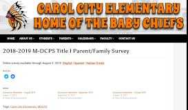 
							         2018-2019 M-DCPS Title I Parent/Family Survey – Carol City Elementary								  
							    