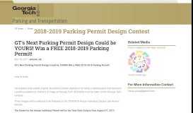 
							         2018-2019 Parking Permit Design Contest - Georgia Tech Parking								  
							    