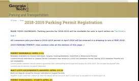 
							         2018-2019 Parking Permit Registration - Georgia Tech Parking								  
							    