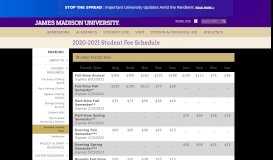
							         2018-2019 Student Fee Schedule - James Madison University								  
							    