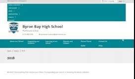 
							         2018 - Byron Bay High School								  
							    