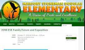 
							         2018 ESE Family Forum and Exposition – Marjory Stoneman Douglas								  
							    