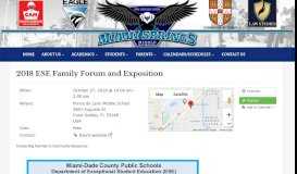 
							         2018 ESE Family Forum and Exposition – Miami Springs Middle School								  
							    