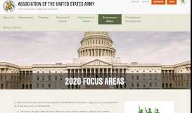 
							         2018 Focus Areas | Association of the United States Army								  
							    