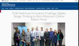 
							         2018 Healthcare Innovation Challenge Redesigns Online Patient Portal								  
							    
