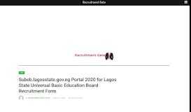 
							         2018 Lagos State Universal Basic Education Board Recruitment Form ...								  
							    