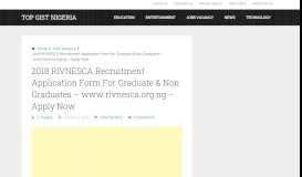 
							         2018 RIVNESCA Recruitment Application Form For Graduate & Non ...								  
							    