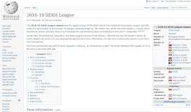 
							         2018–19 SEHA League - Wikipedia								  
							    