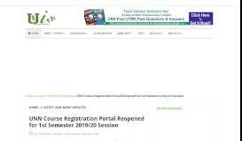 
							         2018/19 UNN Course Registration Portal Reopened - Unn Info								  
							    