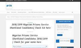 
							         2018/2019 Nigerian Prisons Service Shortlisted ... - Legit Portal								  
							    