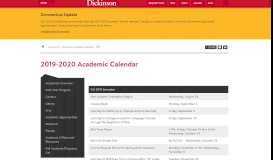 
							         2019-2020 Academic Calendar - Dickinson College								  
							    