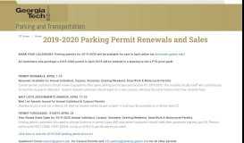 
							         2019-2020 Parking Permit Renewals and Sales - Georgia Tech Parking								  
							    