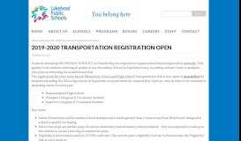 
							         2019-2020 Transportation Registration Open | Lakehead Public Schools								  
							    