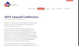 
							         2019 Annual Conference | The Society for French Studies								  
							    