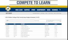 
							         2019 Golder College Prep Boys Rugby - Schedule - Noble League								  
							    