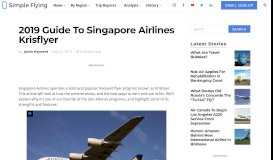 
							         2019 Guide To Singapore Airlines Krisflyer - Simple Flying								  
							    