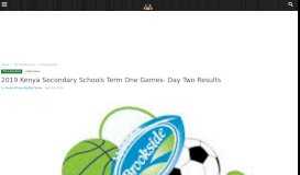 
							         2019 Kenya Secondary Schools Term One Games- Day Two Results ...								  
							    