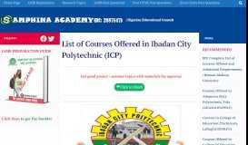 
							         2019 List of Courses Offered in Ibadan City Polytechnic (ICP) - samphina								  
							    