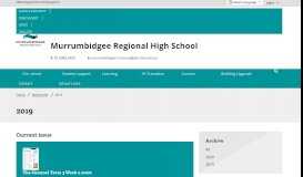 
							         2019 - Murrumbidgee Regional High School								  
							    