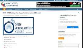 
							         2019 OFID Scholarship Award for International Students								  
							    