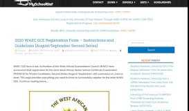 
							         2019 WAEC GCE Registration Form | Instructions & Guidelines								  
							    