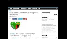 
							         2019, Zambia Department of Immigration Recruitment. - Zambia Studies								  
							    