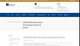 
							         2019/2020 Admission Screening Details - Babcock University								  
							    