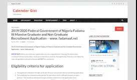 
							         2019/2020 Federal Government of Nigeria Fadama III Massive ...								  
							    