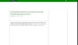 
							         2019/2020 Federal University Dutsin-Ma FUDMA Admission Form ...								  
							    