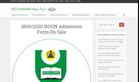 
							         2019/2020 NOUN Admission Form On Sale - Nigeria Universities								  
							    