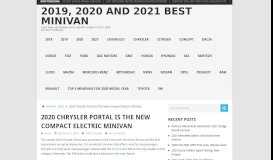 
							         2020 Chrysler Portal Is The New Compact Electric Minivan - 2019 Best ...								  
							    