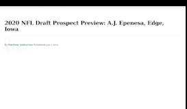 
							         2020 NFL Draft Prospect Preview: A.J. Epenesa, Edge, Iowa								  
							    