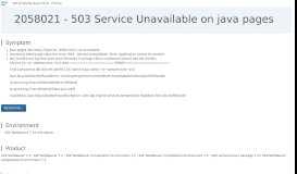 
							         2058021 - 503 Service Unavailable on java pages | SAP Knowledge ...								  
							    