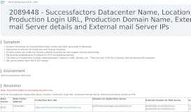 
							         2089448 - Successfactors Datacenter Name, Location ... - SAP								  
							    