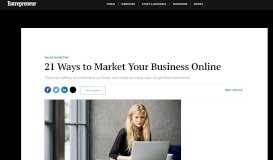 
							         21 Ways to Market Your Business Online - Entrepreneur								  
							    