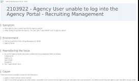 
							         2103922 - Agency User unable to log into the Agency Portal ...								  
							    