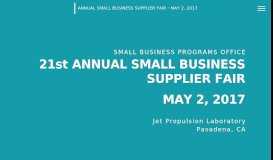 
							         21st Annual Small Business Supplier Fair - Jet Propulsion Laboratory								  
							    