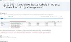 
							         2203642 - Candidate Status Labels in Agency Portal - Recruiting ...								  
							    