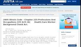 
							         225 ILCS 46/ Health Care Worker Background Check Act. :: Illinois ...								  
							    