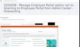 
							         2252038 - Manage Employee Portal option not re-directing to ...								  
							    