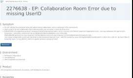 
							         2276638 - EP: Collaboration Room Error due to missing UserID | SAP ...								  
							    