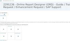 
							         2291236 - Online Report Designer (ORD) - Guide / Training ...								  
							    